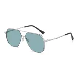 Серебряная оправа с синими линзами