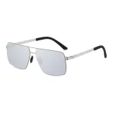 Серебряная оправа с белыми зеркальными линзами