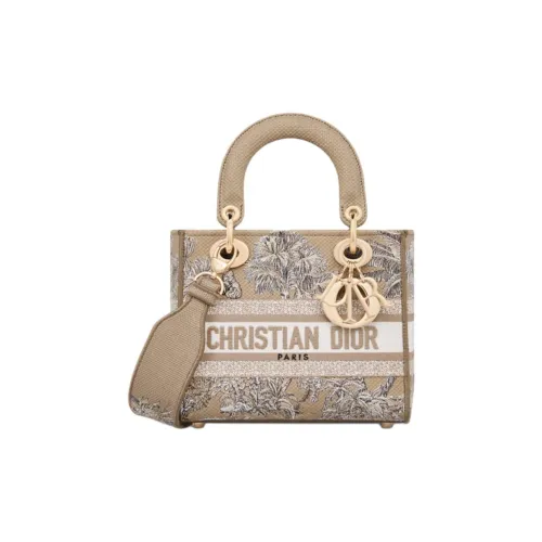 DIOR DiorivieraLady D Лайт Хлопок Сумка Маленькая Женская Бежевая и Белая