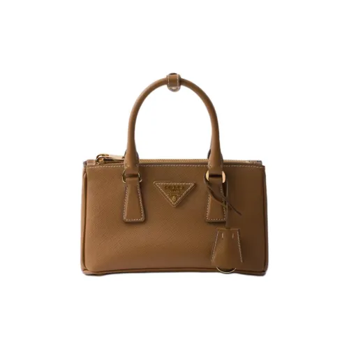 PRADA Saffiano Телячья кожа Одно плечо Сумка Мини Женская Карамель