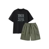 [2 пачки] Черный (Ma Loop Буква) + Пальмовый зеленый (Ma Loop Буква на передней части, левая сторона, низ)