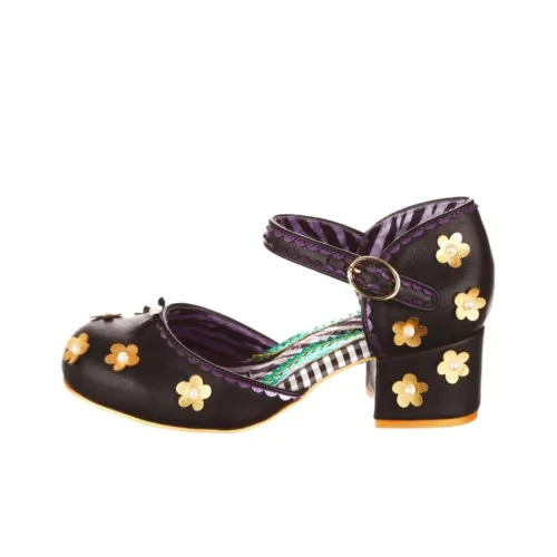 IRREGULAR CHOICE Mervelyn Грубый каблук Туфли Мэри Джейн 5 см Женские Черные