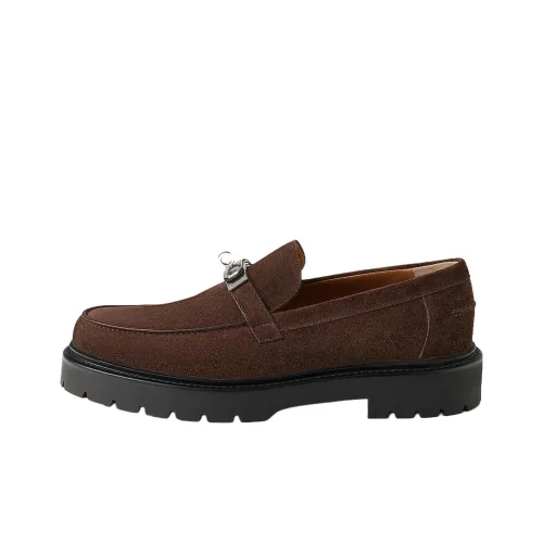 HERMES Icone Лоферы Мужской Коричневый