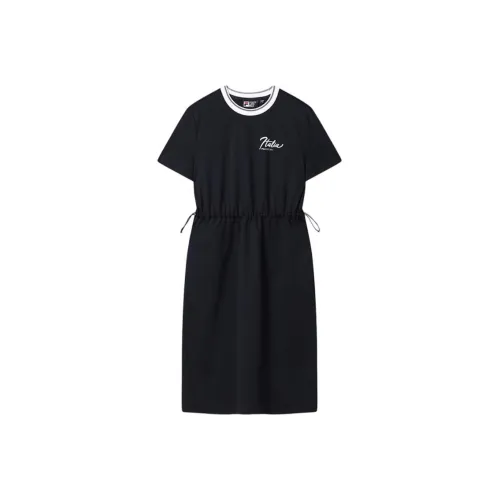 FILA Белый Легендарный Синий Nv Женские Короткие Платья с Рукавами