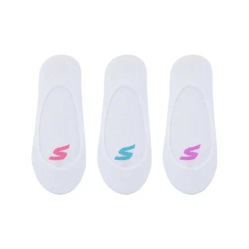 Skechers Белый WHTE 3 шт Женские No Show Носки