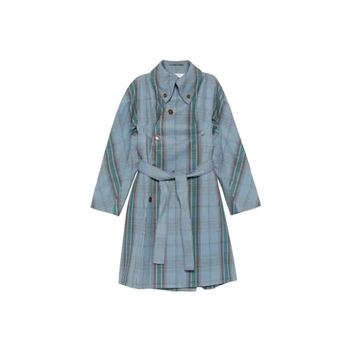 Vivienne Westwood Тренчкот Женские Ink Splatter Blue