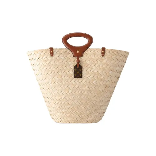 LOUIS VUITTON Сумка Tote с пальмовым листом Сумка для покупок Сумка через плечо Сумка Большая Женская Бежевая