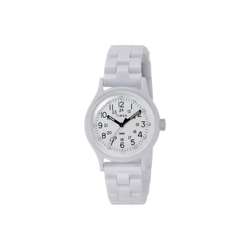 TIMEX Classic Tile Collection Кварцевые Женские Часы с Белым Циферблатом Ремешок из Смолы 36 мм