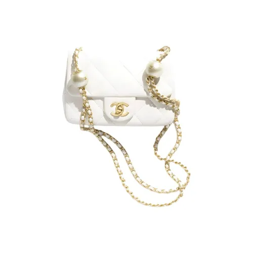 CHANEL Овчина Сумка через плечо Мини Женская Белая