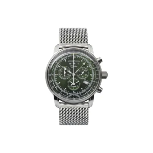 ZEPPELIN Кварцевый механизм, унисекс, коллекция Hundred Years, часы 42 мм, зеленый