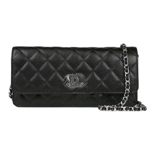CHANEL WOC Икорная коровья кожа Сумка через плечо Женская Черная