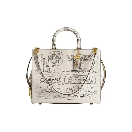 COACH Peanuts SNOOPY Коллаборация Rogue кожа сумка через плечо сумка женский мел белый