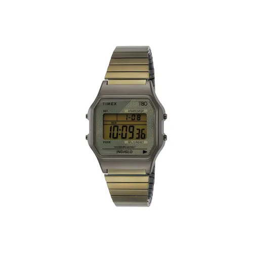 TIMEX Наручные часы Кварцевый механизм Нержавеющая сталь Ремешок 34*10 мм Зеленый циферблат Женские часы