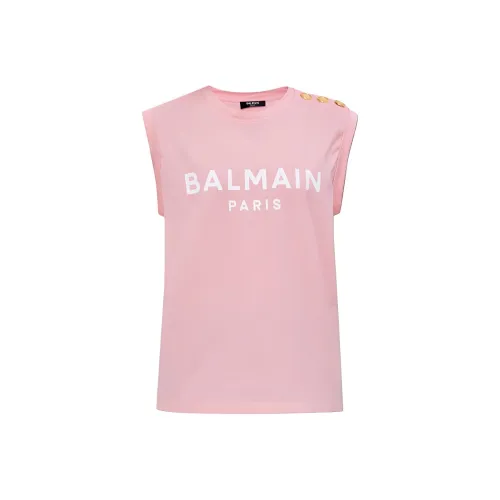 BALMAIN Светло-розовые Женские Майки