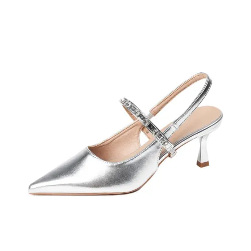 TATAYA Туфли на высоком каблуке Женские Серебряные
