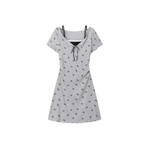 GEZITAI Короткое платье с короткими рукавами женское