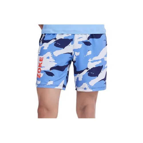 ZOKE Синие Белые Камуфляжные Океанские Цветочные Мужские Пляжные Шорты