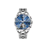 Стальной браслет, натуральный, синий.