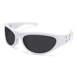 Белая оправа с серо-черными линзами