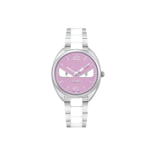 FENDI Наручные часы Кварцевый механизм Керамика Нержавеющая сталь Ремешок 34 мм Розовый циферблат Женские часы