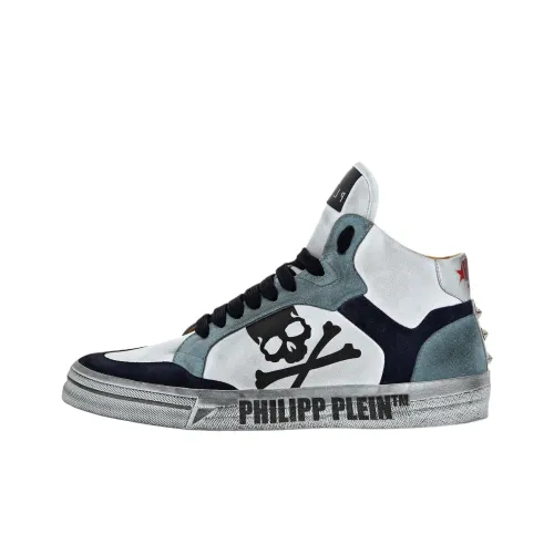 PHILIPP PLEIN Retrokickz High Топ Скейтборд Кроссовки Унисекс Синий Зеленый