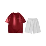 Бордовый (Бордовый топ + Цветочный, белый и серый шорты)