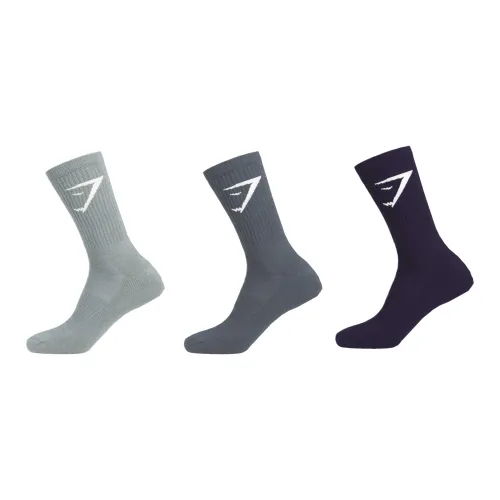 GYMSHARK 3 шт Многоцветные Унисекс Носки до икры MID