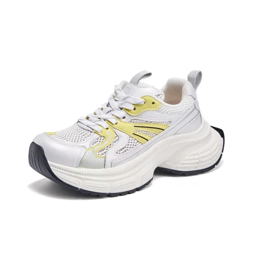 La Chapelle Устойчивые к истиранию низкие топы с толстой подошвой Женские Желтые