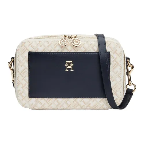 Tommy Hilfiger Полиэстер Camera Сумка Плечевая Сумка Женская Бежевая и Черная