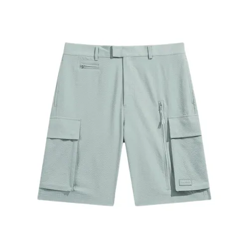 PEACEBIRD MEN Текстурированные Повседневные Брюки Рабочая Одежда MID Длина Шорты Мужские