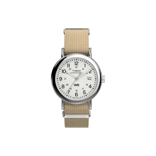 TIMEX Наручные часы Кварцевый механизм Ткань Ремешок 37 мм Белый циферблат Унисекс