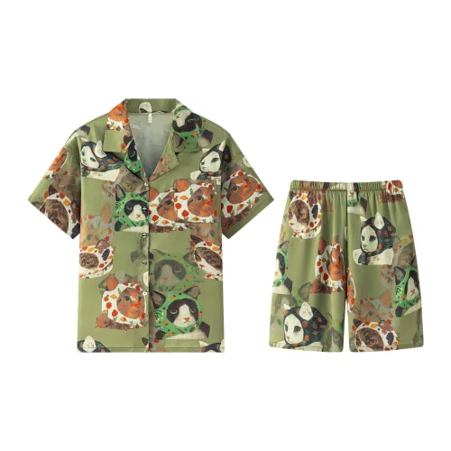 Gongdie Зеленый Мужской Пижамные комплекты