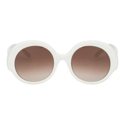 LOEWE Пластиковая оправа Круглые Солнцезащитные очки Унисекс Белый