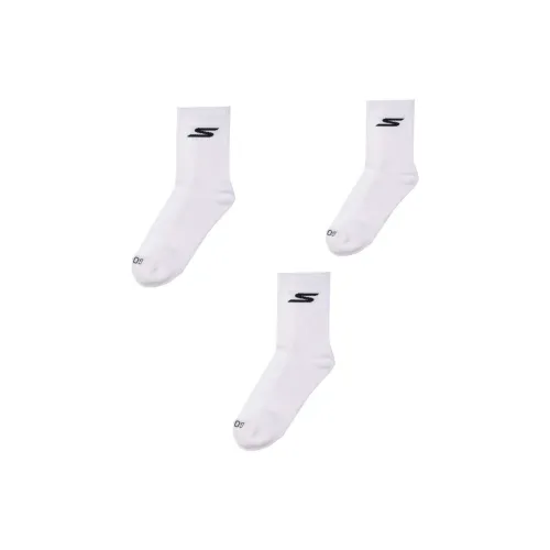 Skechers 3 шт Белый WHTE Женские MID Носки до икры