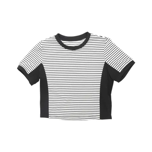 GURUI Черно-белые полосы G7 Женские футболки с коротким рукавом