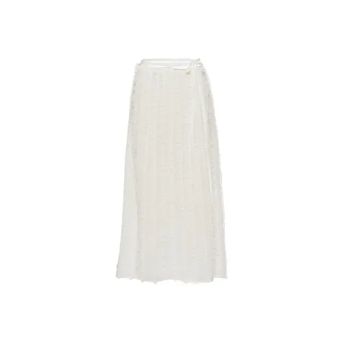 MIU MIU SS22 Повседневный Длинный Юбка Женская Белая