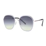 Ярко-черная оправа с серо-желтыми контрастными линзами