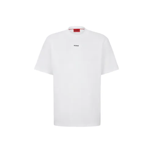 Hugo Boss Хлопок Джерси Relaxed Fit T-Рубашка с Логотипом Принт T-Рубашка Мужская Белая
