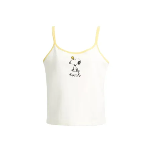 COACH X PEANUTS SS25 Топ на бретелях Женский Кремовый Белый
