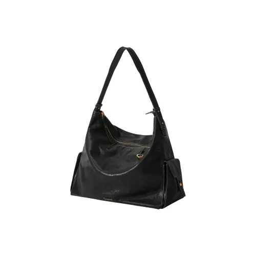 Songmont Сумка-хобо из коровьей кожи сумка через плечо сумка на плечо экстра-большая унисекс дымчато-черный