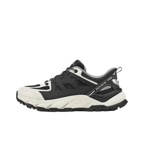 Skechers Износостойкие Дышащие Низкие Кеды Мужские Черные Белые