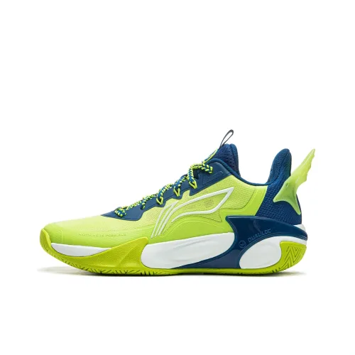 LINING YOUNG Wind Shadow 2,0 Low Топ Детские Баскетбольные Кроссовки Зеленый Синий Подростки