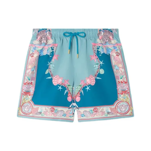 VERSACE SS25 Пляжные шорты Мужские Синие Зеленые