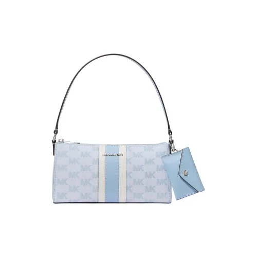 MICHAEL KORS Хлопок Плечевая сумка Средняя Женская Светло-синяя