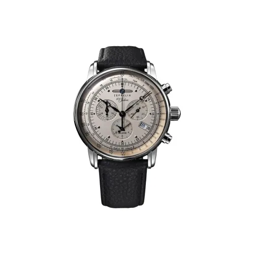 ZEPPELIN Кварцевый механизм Мужские часы 43 мм Серебряный