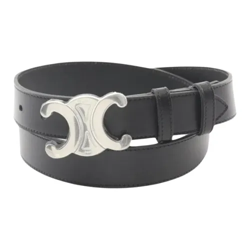 CELINE Телячья кожа Кожаные ремни Мужской Черный 3 см