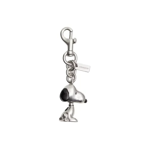 COACH PEANUTS SNOOPY Коллаборация Металлический Ключница Украшение Bag Charm Сумка Мерч Женское Серебро