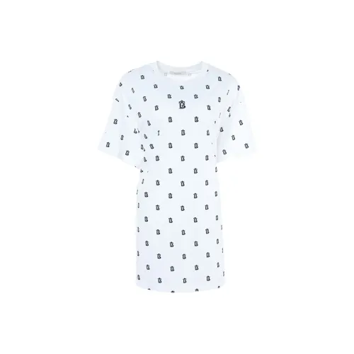 BESIONIA SS25 Короткий рукав платье женский белый цветочный