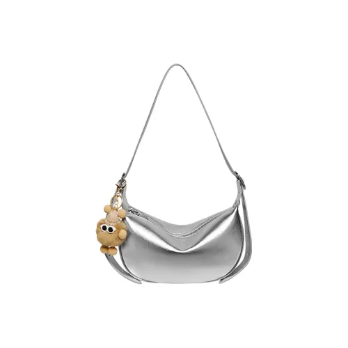Narandu Коровья кожа Пельменная сумка Сумка через плечо Средняя Женская Космический серебристый