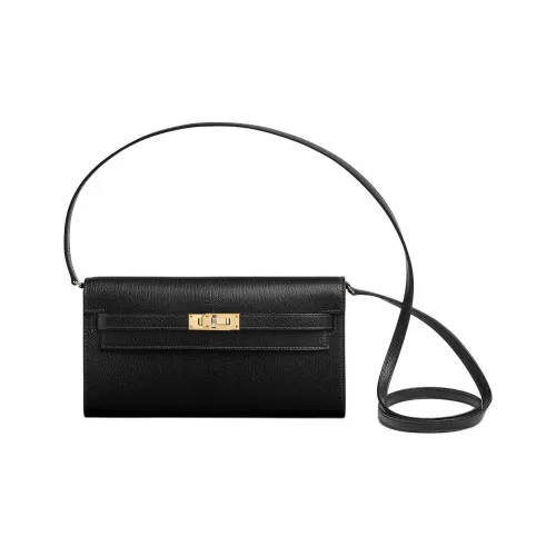 HERMES Kelly To Go Chamkila шевро Сумка на плечо Женская 89 Черный